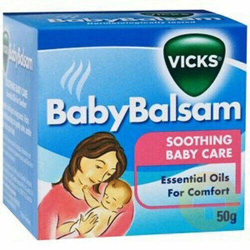 Vicks Baby Balsam Soothing Rub Essential Oil Comfort Moisturing Baby Care 50g.
