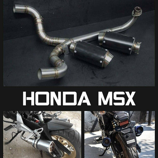 DUAL LOW OUT EXHAUST PIPE MUFFLER FOR HONDA GROM MSX125 SF OG 2013-2020 LOWER