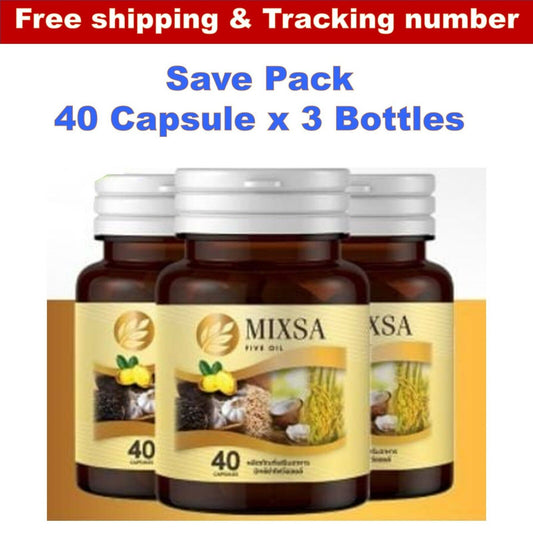 3x Mixsa Five Oils Natural Stimulate Metabolism Brain Bones Sleep Balance 40caps