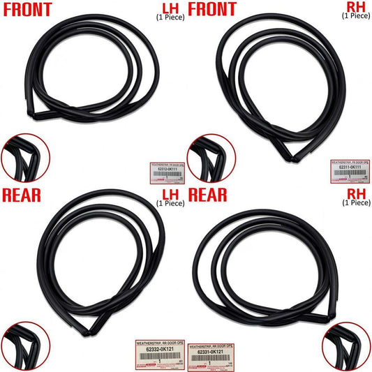 Door Rubber Seal Weatherstrip GENUINE FIT Toyota Fortuner Hilux 2015-2020 4-DOOR