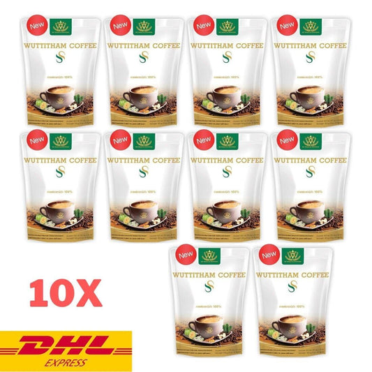 10x Wuttitham Instant Coffee SS White 32in1 Mix Weight Management Healthy Drink
