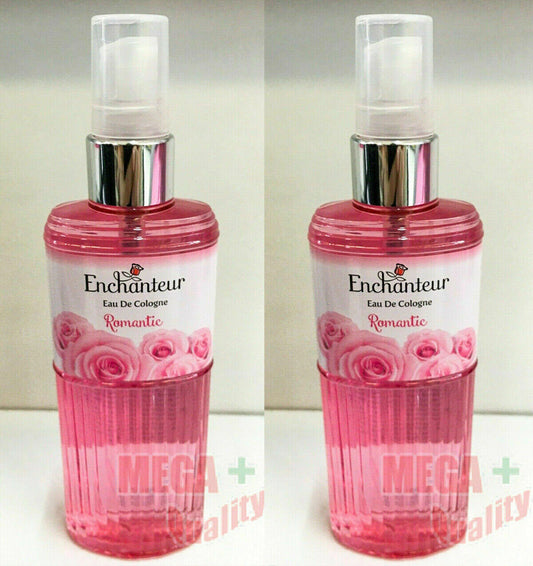 2 x Enchanteur Eau De Cologne ROMANTIC Fragrance For Woman long lasting 120ml