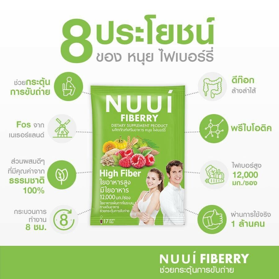 6x Nuui Fiberry Fiber CTP Dietary Weight Control Detox High Fiber Premium