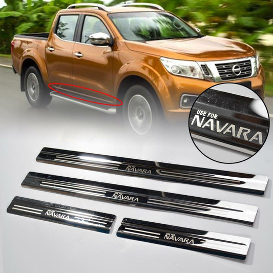 Scuff Plate Step Door Sill Chrome For Nissan Navara Np300 4 Doors 2014-2019