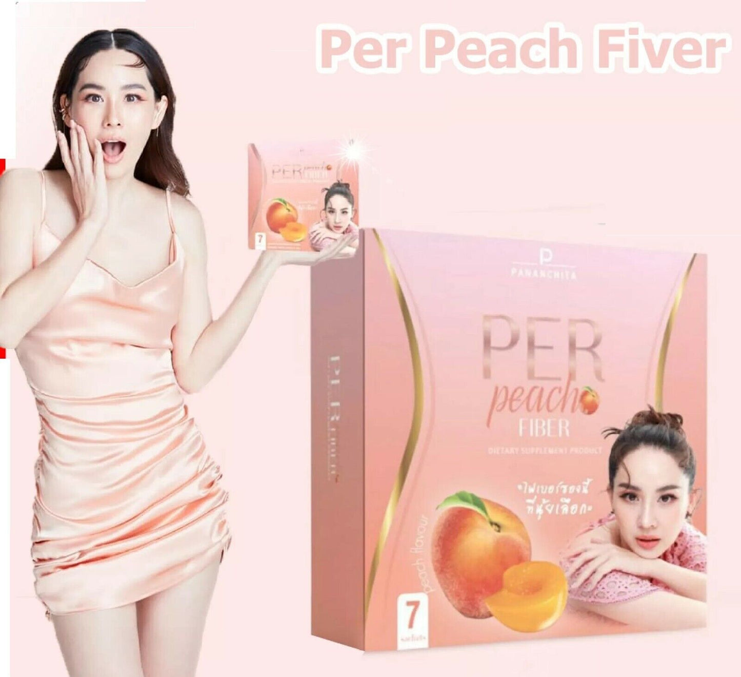 1 Box Per Peach Fiber Drink Detox Body Slim Belly