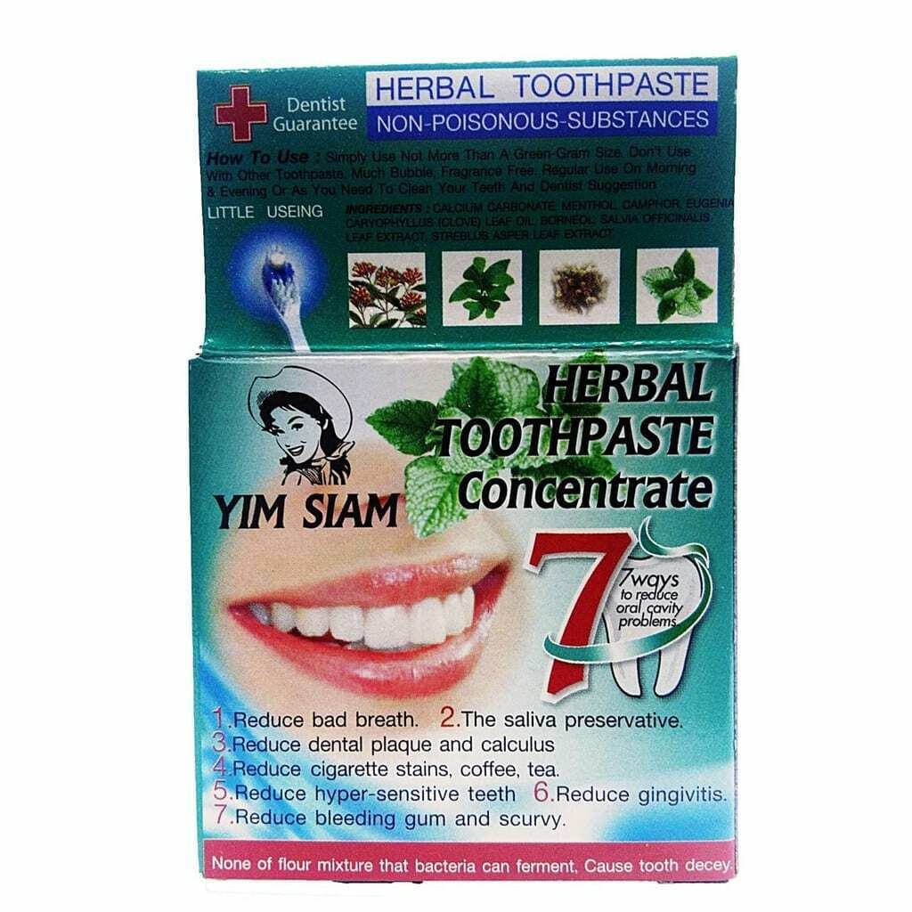 10x Toothpaste Yim Siam Herbal Concentrate Reduce Bad Breath Cigarette Stains