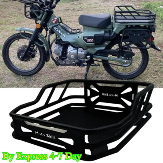 Basket Luggage Rear Honda CT125 Hunter Cub 19-23 Black Steel Rack Trail MotoSkil