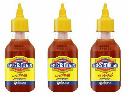 3x230ml Sriracha Panich Medium Hot Spicy Chilli Sauce The Taste of the Original
