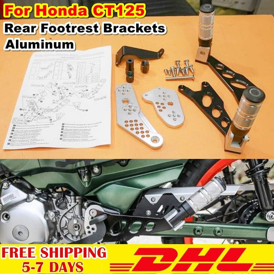 Black Honda Ct125 Rear Foot Pegs Footrest Passenger Trail Hunter Cub 2020-22 Set