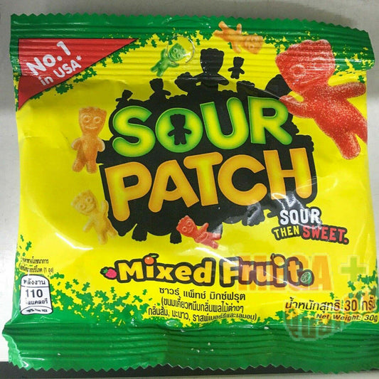 SourPatch Then Sweet Snack Mixed Fruit Orange Lime-lemon Rasberry 30g.