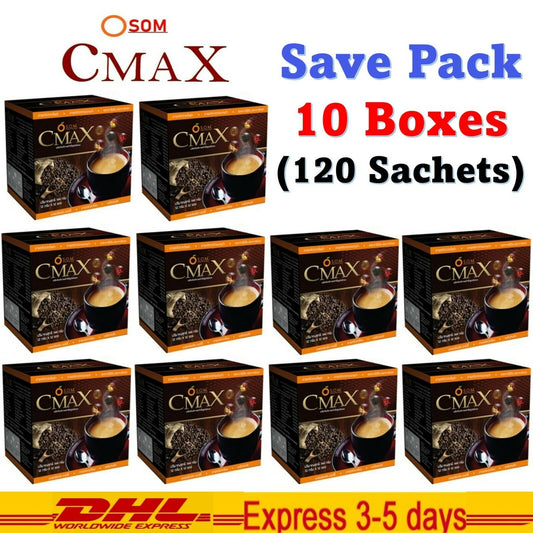 10x Cmax Instant coffee maintain healthy Herbal Cordyceps Ginseng 12 Sachets