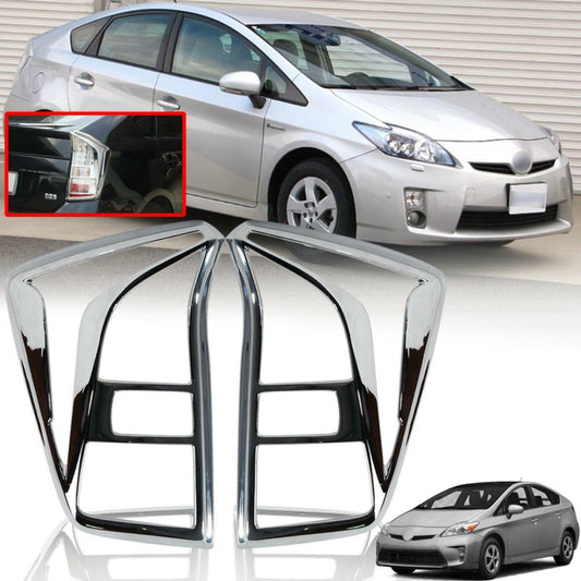 Cover Tail Lamp Rear Light Chrome Trim For Toyota Prius ZVW30 2010-2016
