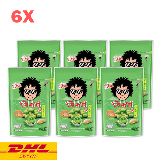 6x Koh Kae Peanuts Nori Wasabi Flavor Coated Thai Snack Picnic Party Camp 160 g