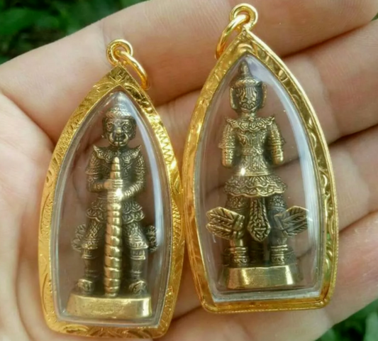Wessuwan Giant God 22K Gold Pendant LP It Chulamani Temple 1 Thai Buddha Amulet
