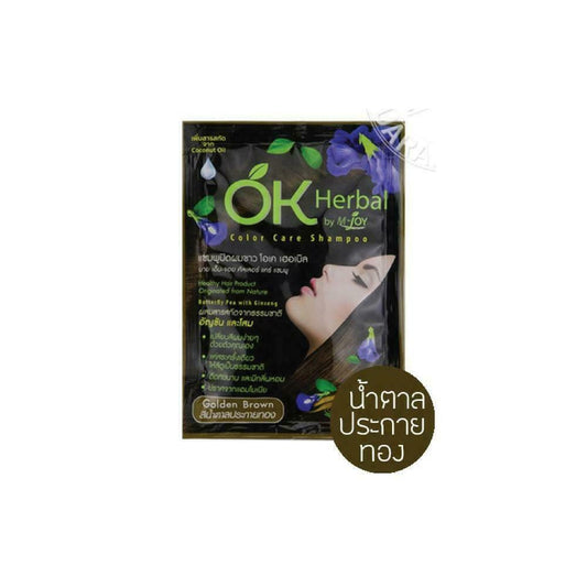 OK Herbal Color Care Shampoo Golden Brown 30 ml soft and shiny Naturally