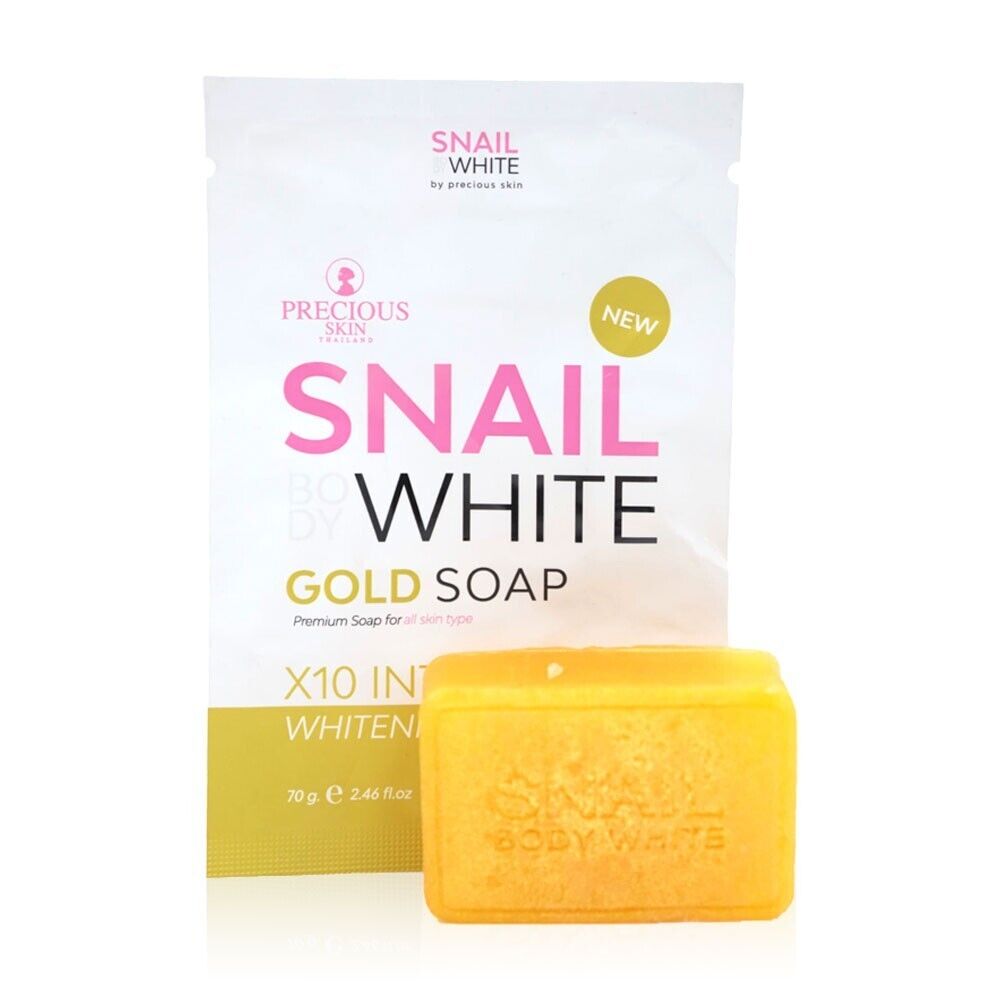 6x SNAIL WHITE Gold Soap Whitening x10 Intensive Face Body Moisturizing Skin 70g
