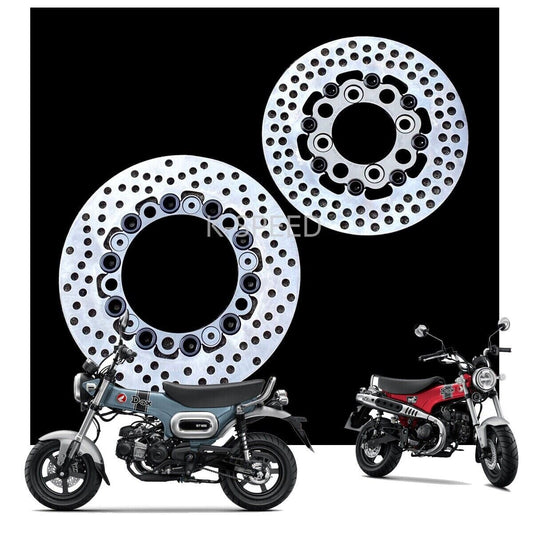 220mm Diablo Front & Rear Disc Brake Black Fits Honda DAX125 ST125 2022 - 2023