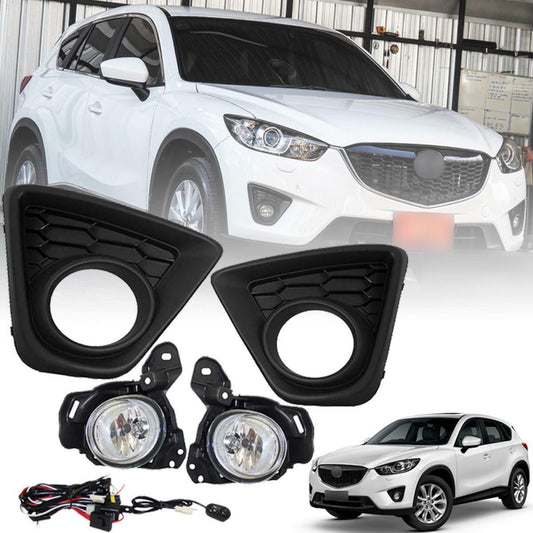 Black Fog Lamp Spot Light Set Kit Cover For Mazda CX-5 CX5 KE 2013 14-2016