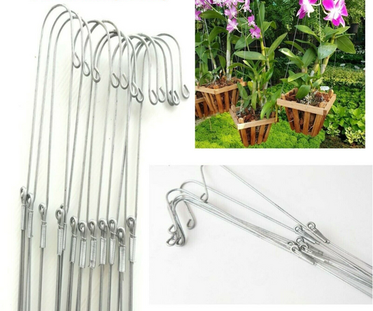 100pcs Hanging Wire Orchid Vanda Hanger Plant Garden Planter Flowers Baskets4Leg
