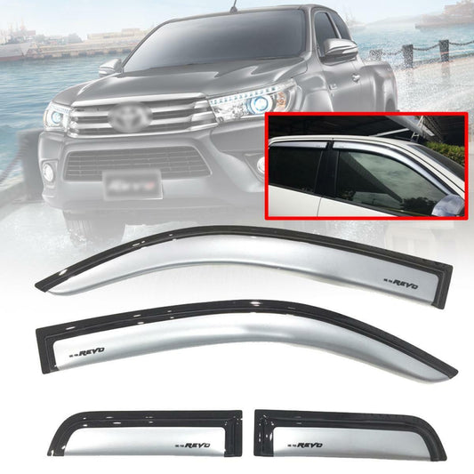Sun Visor Wind Deflector Silver For Toyota Hilux SR5 M70 M80 Pickup 2015-18