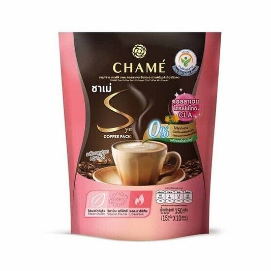 CHAME Sye Coffee Pack Collagen Instant Powder Mix CLA Fiber Weight Control Skin