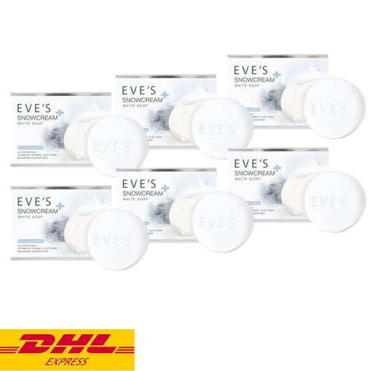 6x EVE'S SNOWCREAM White Soap Bar Brightening Moisturizing Body Skin Care 130 g