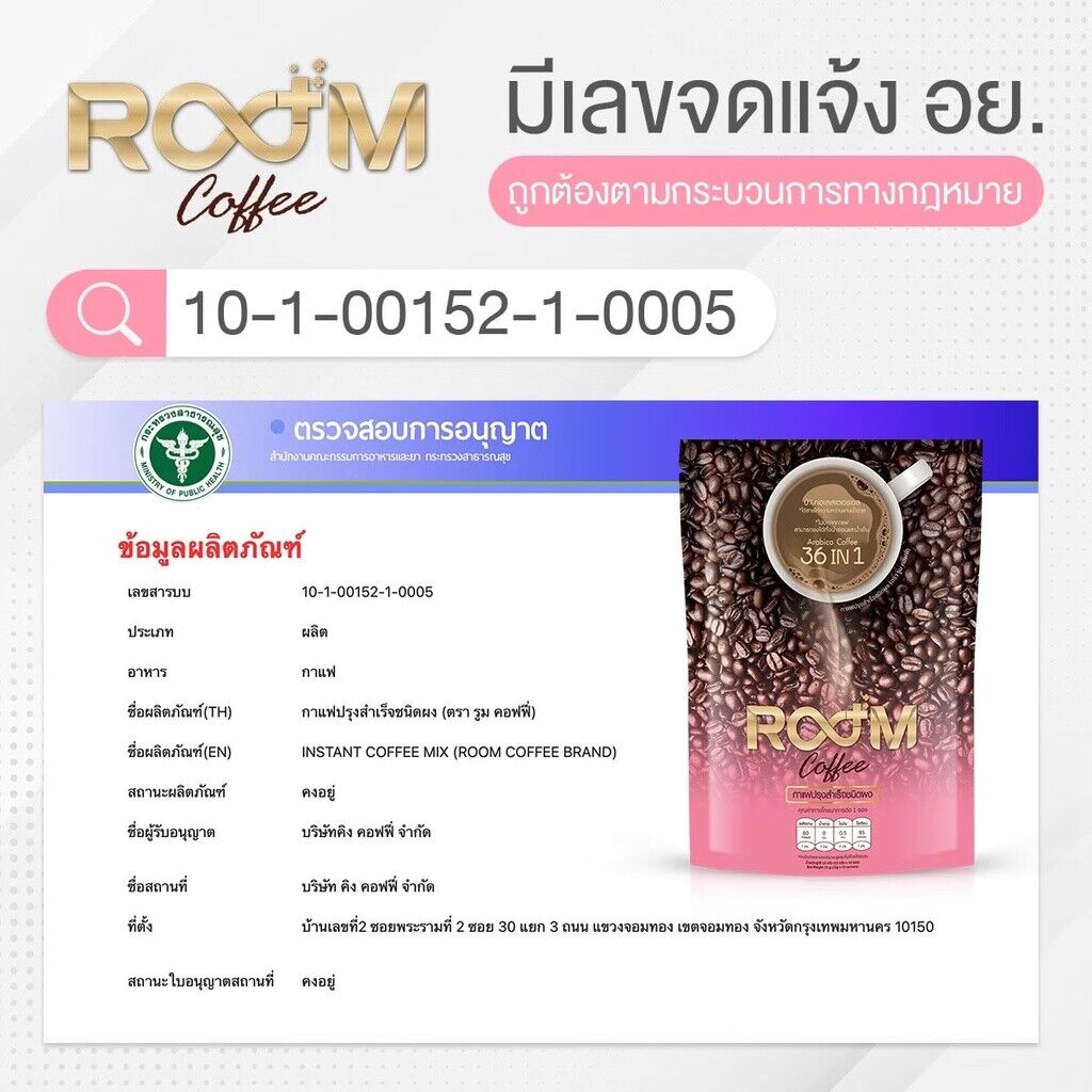 10x Room Coffee Instant Mix Arabica 36 in 1 Collagen Slim Fit Weight Control