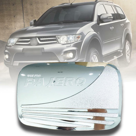 Cover Fuel Oil Cap Chrome Trim Fit Mitsubishi Pajero Sport Montero 2008-2014