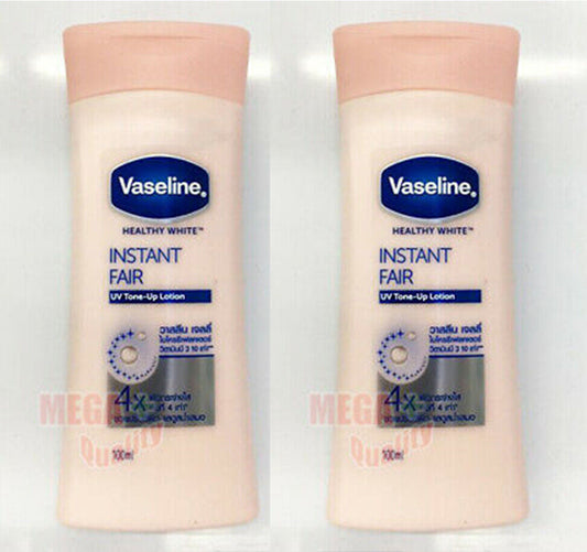 2x100ml Vaseline Healthy White Instant Fair Body Lotion Skin Whitening 4x Fairer