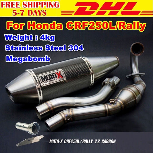 M16 Exhaust For Honda CRF 250L Rally Full System Mega bomb Stainless Steel 304