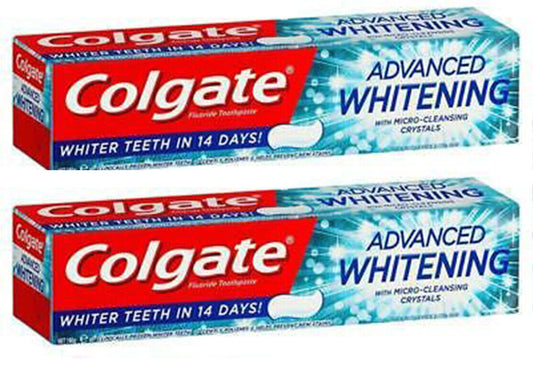 2x Colgate Advanced Whitening Toothpaste Clinically Proven Natural White 80g