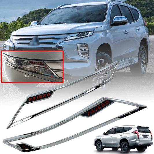 Cover Head Light Front Lamp Chrome For Mitsubishi Montero Pajero Sport 2019-2020