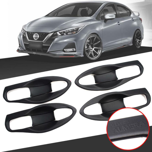 Door Handle Bowl Cover Matte Black For Nissan Almera Versa N18 Sedan 2020-2021