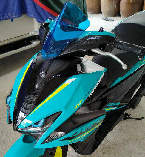 For Yamaha Aerox 155 Motorcycle Windshield Windscreen Air Deflector BLUE Color