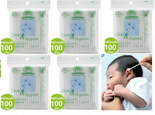 Ambulance 500 pcs Mini Cotton Buds For Baby Clean Hygienic Fluorescence