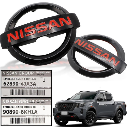 Black Front Rear Logo Badge Emblem Fit Nissan Navara NP300 2014-2022 Pickup