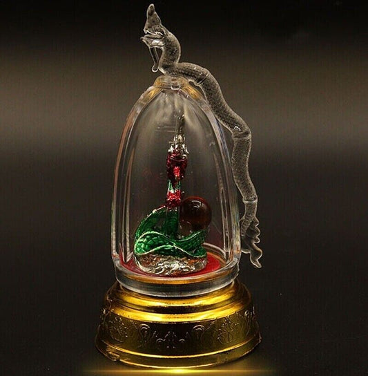 Nilkan Yellow Cat 9 lives Hermit Mantra Pendant Attract Love Charm Thai Amulet