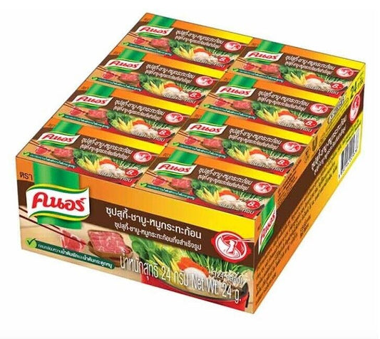 24x 24g. Knorr Soup Suki Shabu Mookrata Pork Flavor Cubes Soup Seasoning Cooking