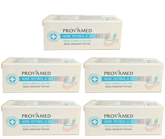 5 x Provamed Acne Retinol-A Gel Anti-bacterial Reduce Comedone Tighten Pores 5g.