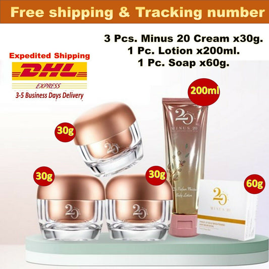 5pcs Set Minus20 Pink Gold Wrinkle Rejuvenating Bomb 24K Extract & Soap & Lotion