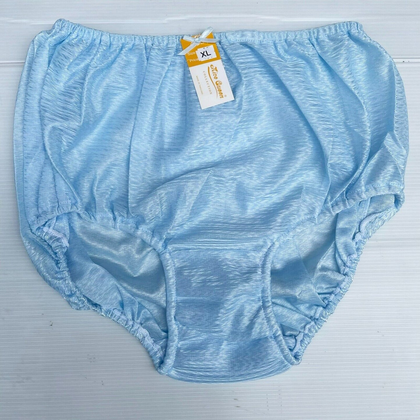 x6 Women Panties Nylon Satin Silky Hi Briefs Knickers Granny Underwear Size XL