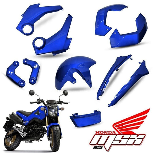 BLUE FAIRING BELLY PAN BODY KIT FRAME COVER FOR HONDA GROM MSX 125 OG 12-15