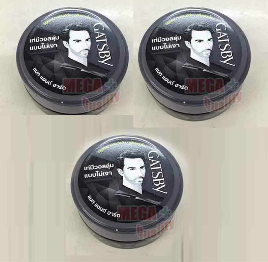 3 x GATSBY Hair Styling Wax Mat and Hard From JAPAN 25 g.