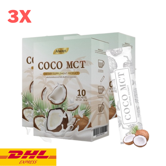 3x Always COCO MCT Cold Pressed Coconut Oil Powder Control Hunger Keto Natural