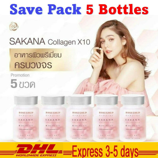5x Rostgold Sakana Collagen X10 Anti-Aging Radiance Aura Skin Food Wrinkles Acne