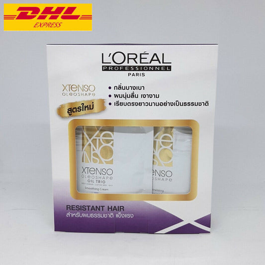 L'Oreal X Tenso Permanent Hair Straightener Kit Resistant Hair Oleoshape 2x125ml