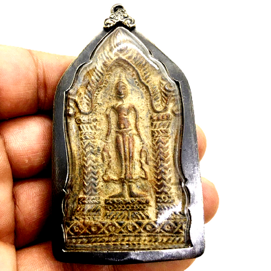 Thai amuletsPhra Ruang stand open world Mahathat temple old silver Rare item