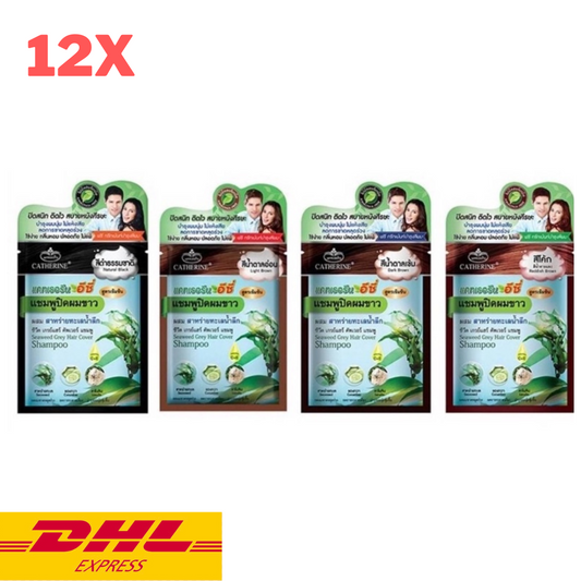 12x Catherine Ezi Hair Color Shampoo Dye Seaweed Cover Gray Grey White Natural