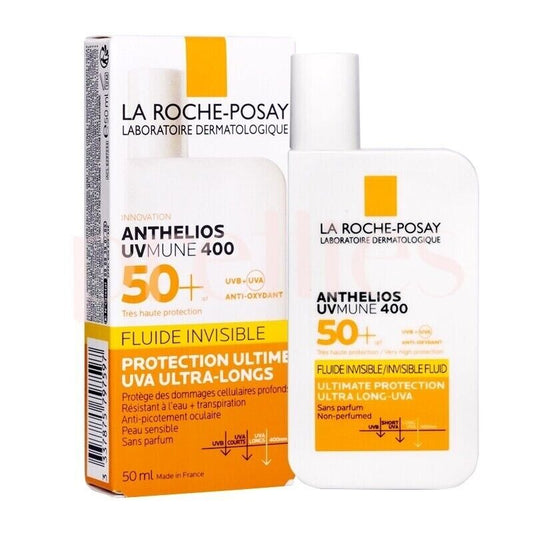2x La Roche-Posay Anthelios UVMune 400 Invisible Fluid SPF50+ & PA++++ smooth