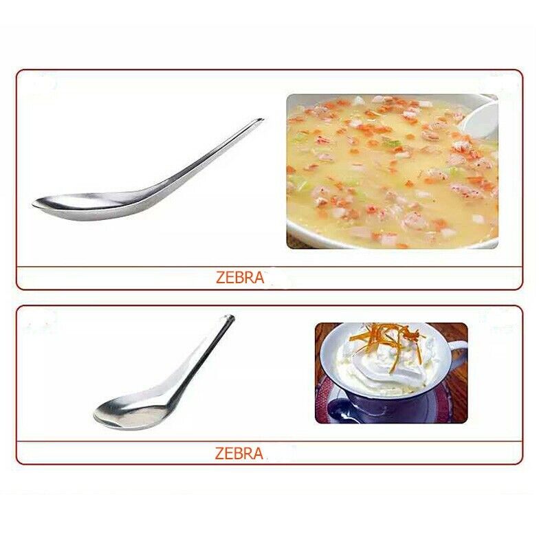 ZEBRA Soup Spoon Thai Chinese Stainless Steel Food Dessert Kitchen Reg./ Small